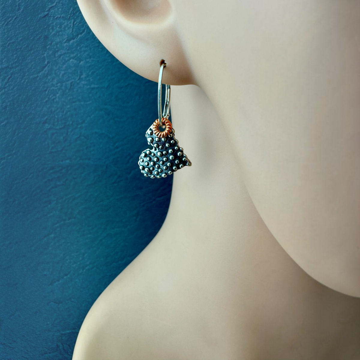 Granulated Hearts and Stars Earrings
