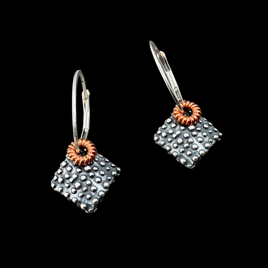 Granulated Diamond Earrings