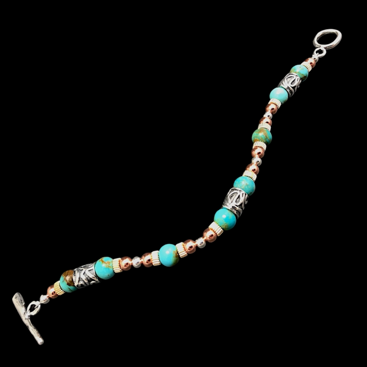 Round Kingman Turquoise Bracelet