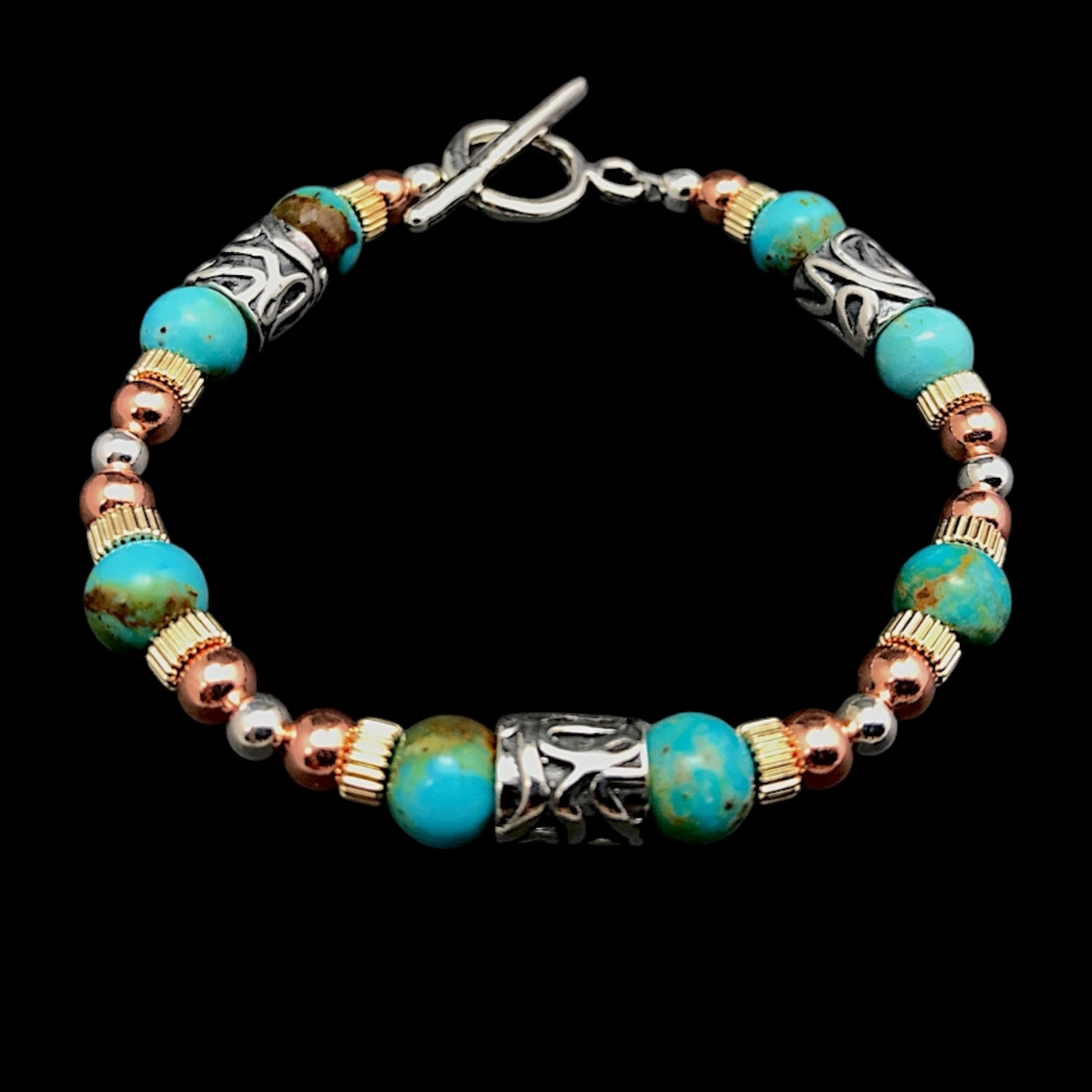 Round Kingman Turquoise Bracelet