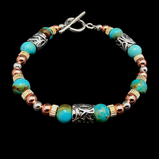 Round Kingman Turquoise Bracelet