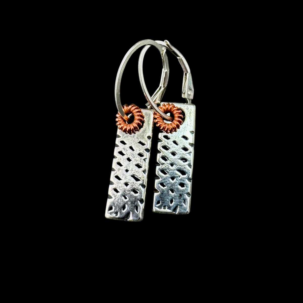 Flecked Rectangle Earrings