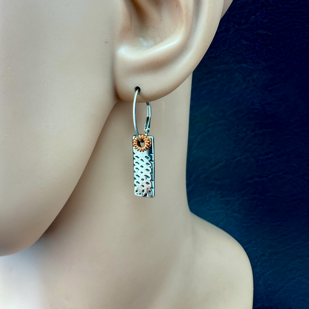 Flecked Rectangle Earrings