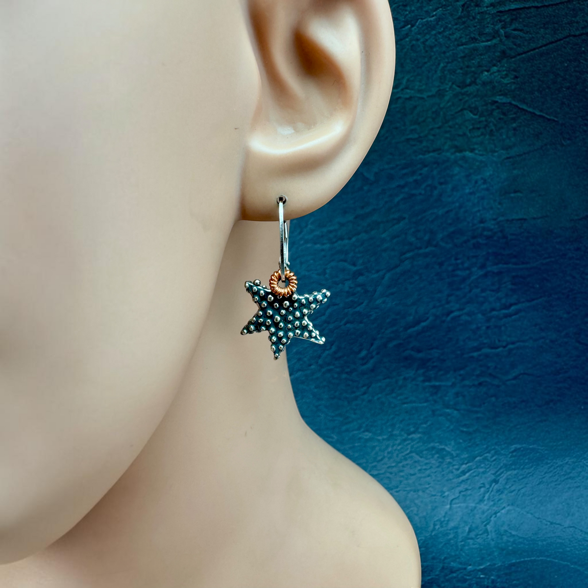 Granulated Hearts and Stars Earrings