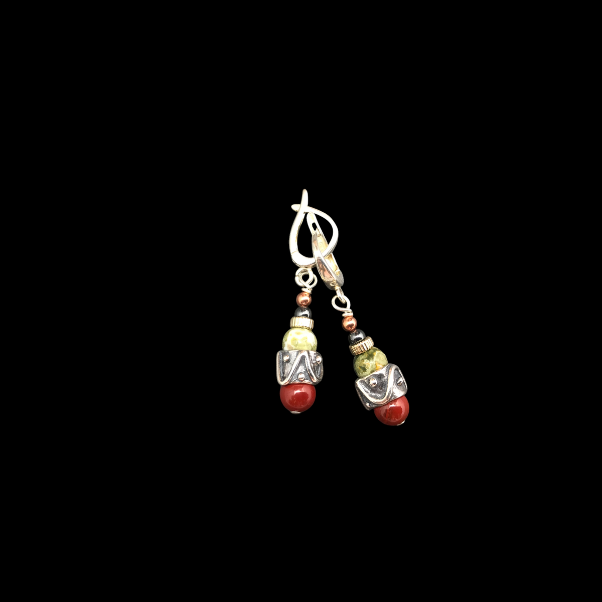 Jasper Wave Dot Earrings