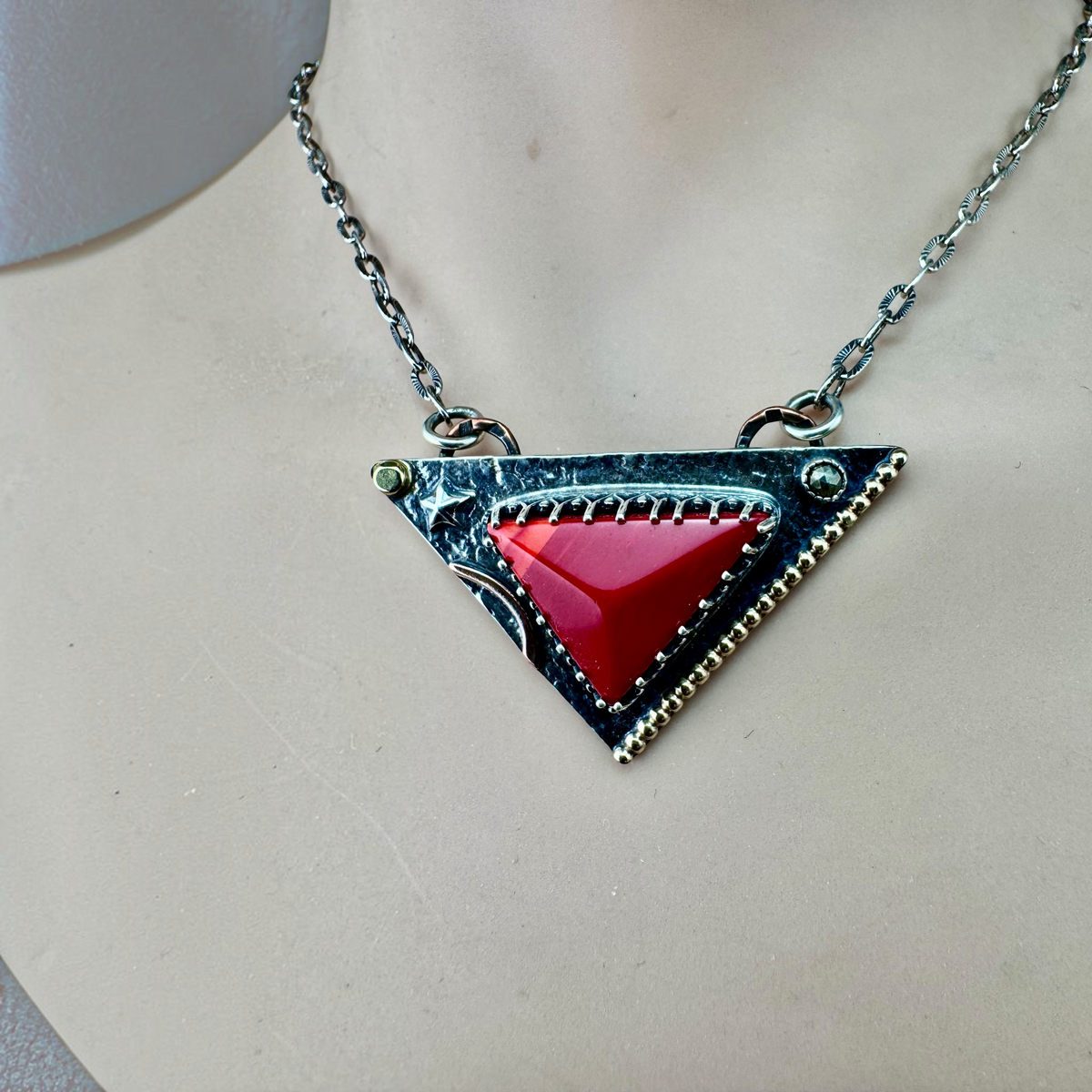 Rosarita Triangle Necklace worn