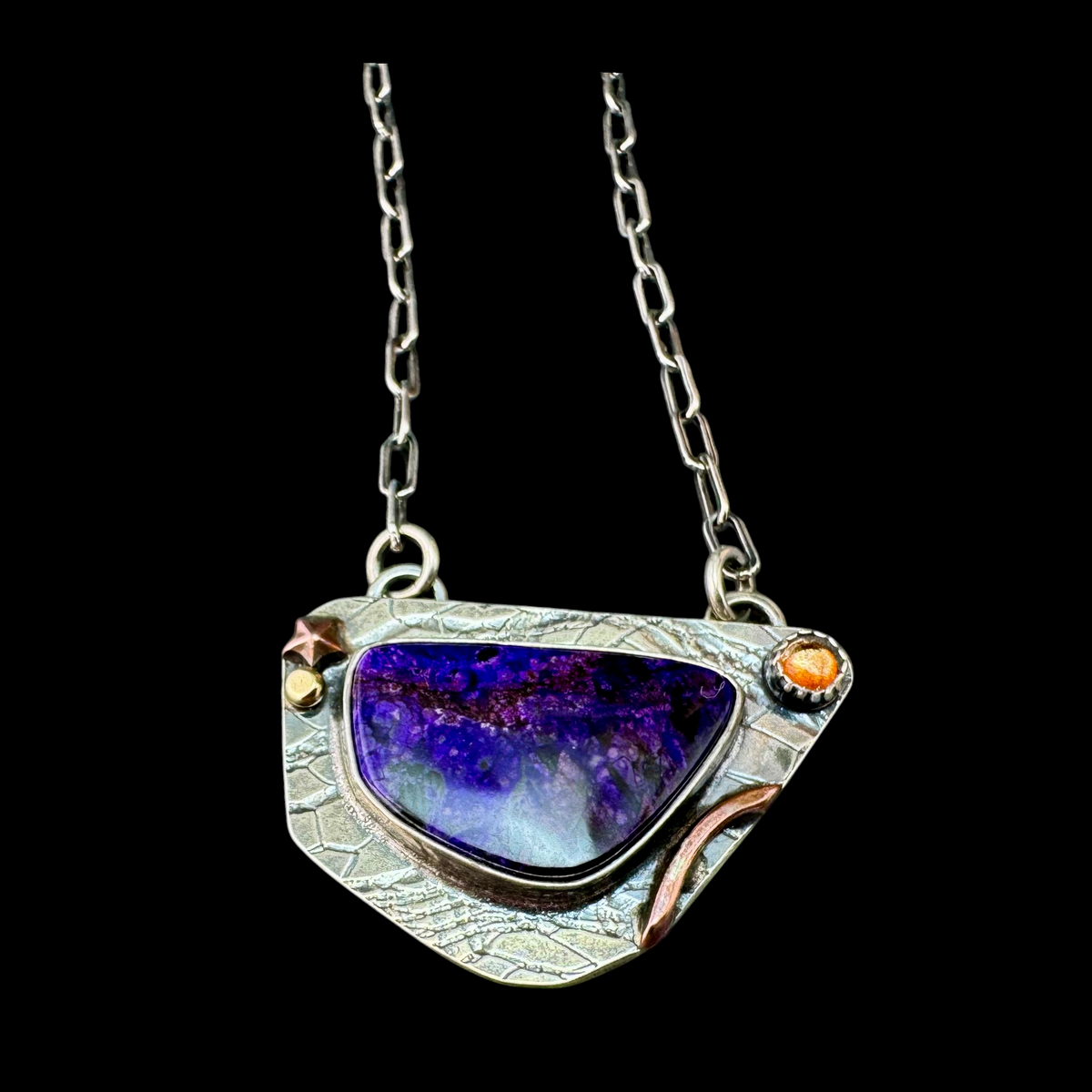 Sugilite Landscape Necklace
